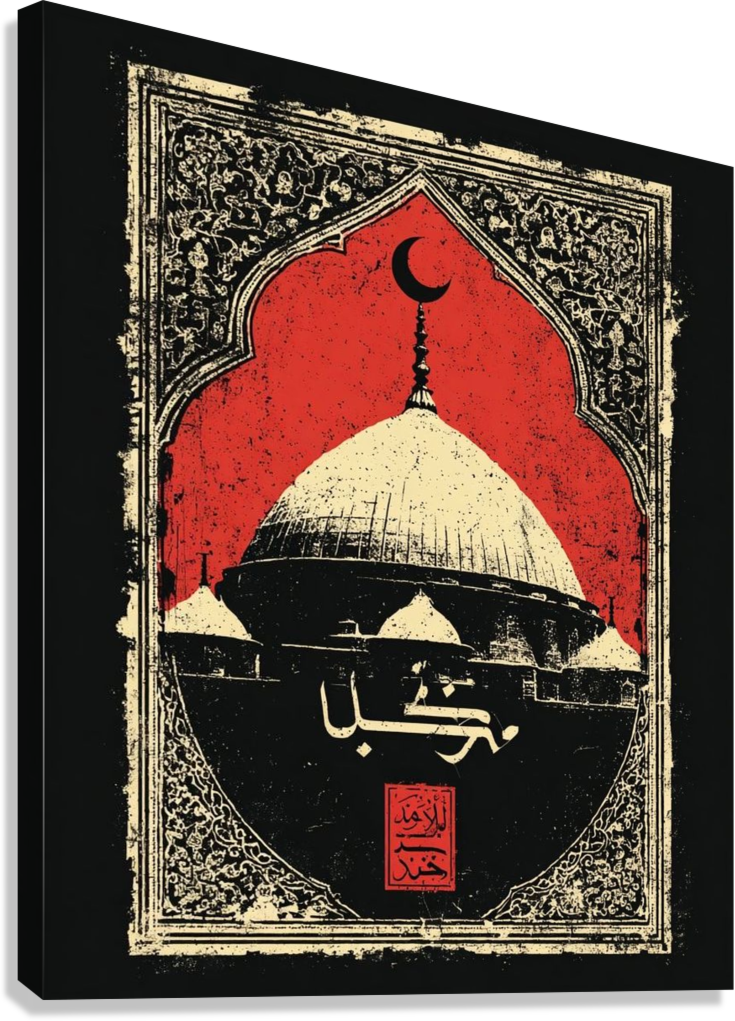MASJID NABAWI DOME ISLAMIC ARCHITECTURE CANVAS POSTER