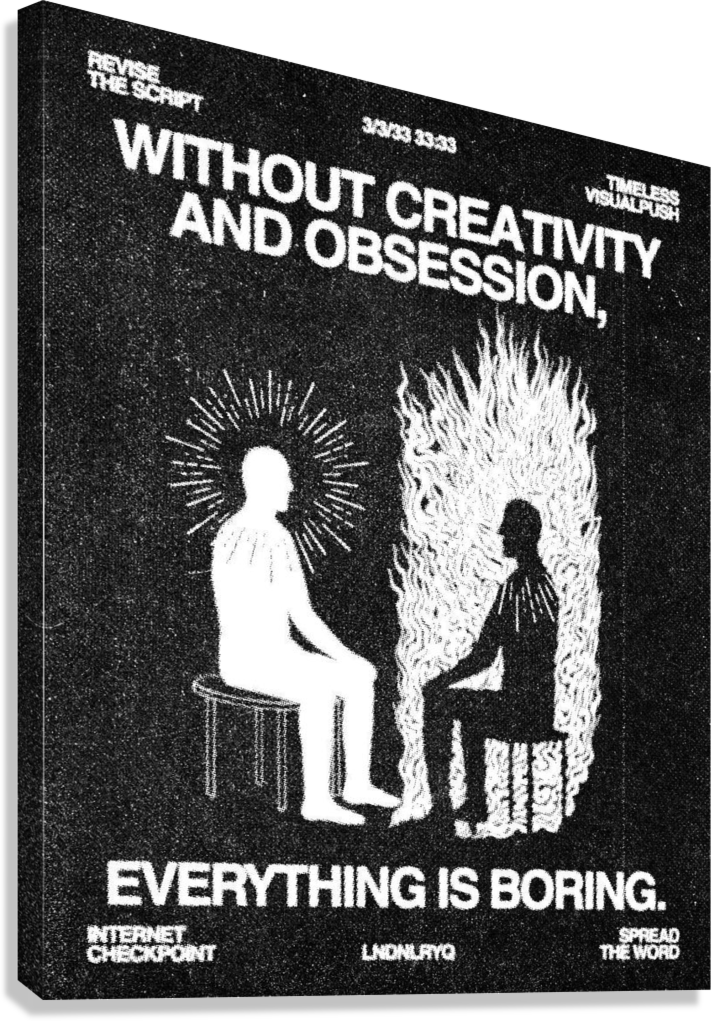 CREATIVITY VS OBSESSION ABSTRACT ART CANVAS POSTER