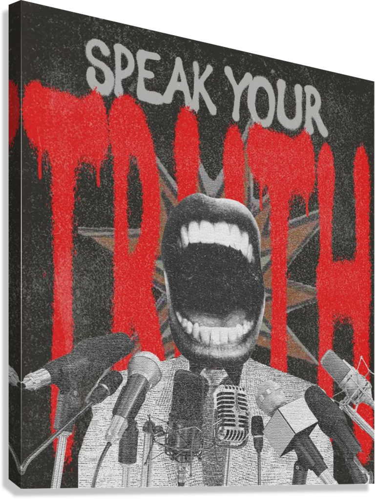 SPEAK YOUR TRUTH COLLAGE ART CANVAS POSTER