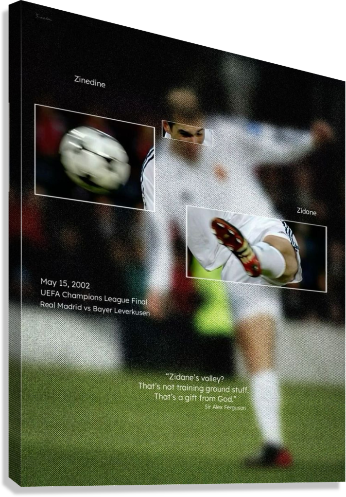 ZIDANE VOLLEY 2002 CHAMPIONS LEAGUE FINAL CANVAS POSTER