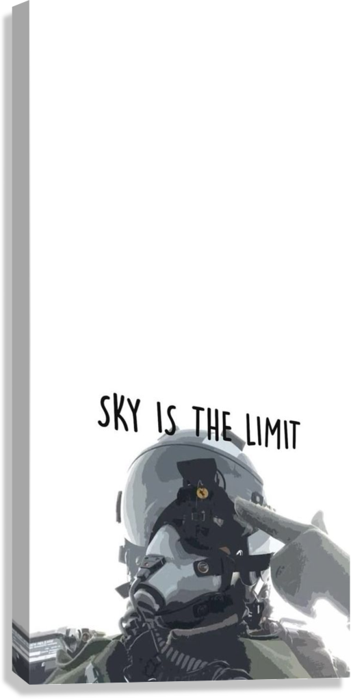 SKY IS THE LIMIT AVIATION MOTIVATION CANVAS POSTER