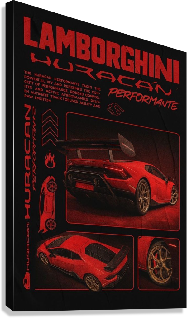 LAMBORGHINI HURACÁN PERFORMANTE SUPERCAR CANVAS POSTER