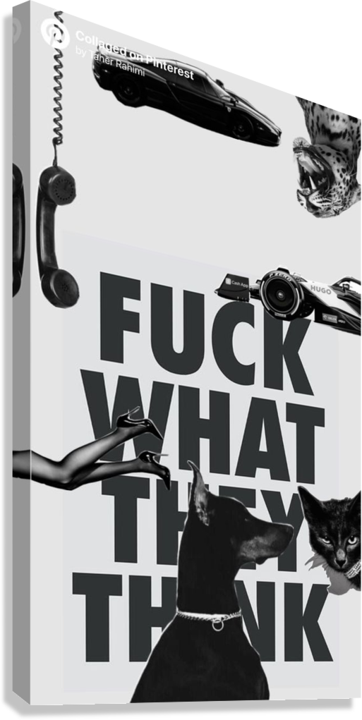 Modern “F*** What They Think” Aesthetic Collage Canvas Poster