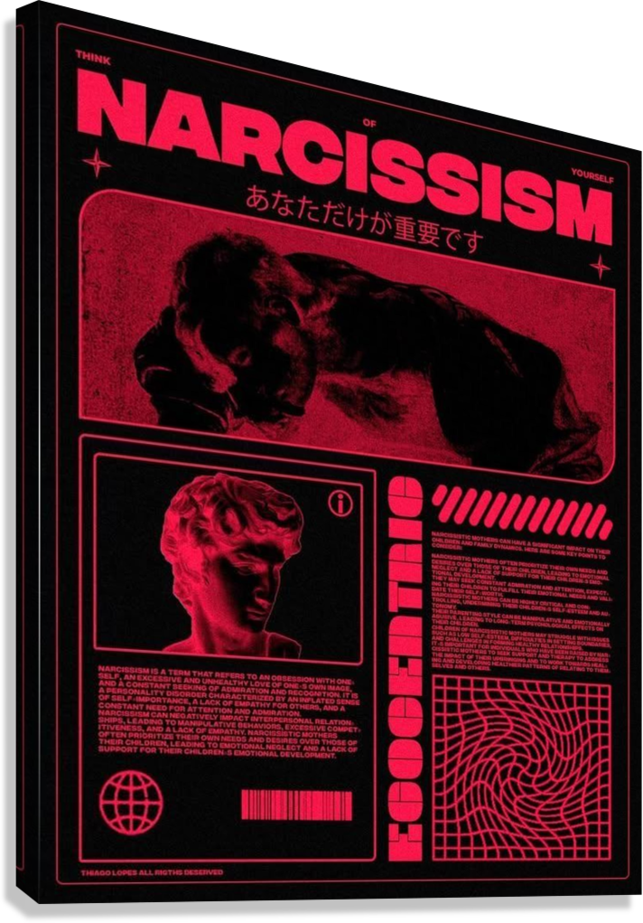 Narcissism Concept Dark Psychology Canvas Poster