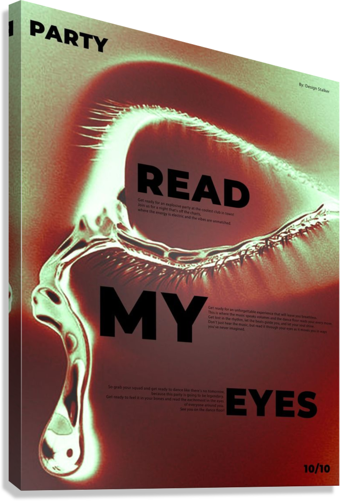READ MY EYES TRIPPY SURREAL MODERN DESIGN CANVAS POSTER