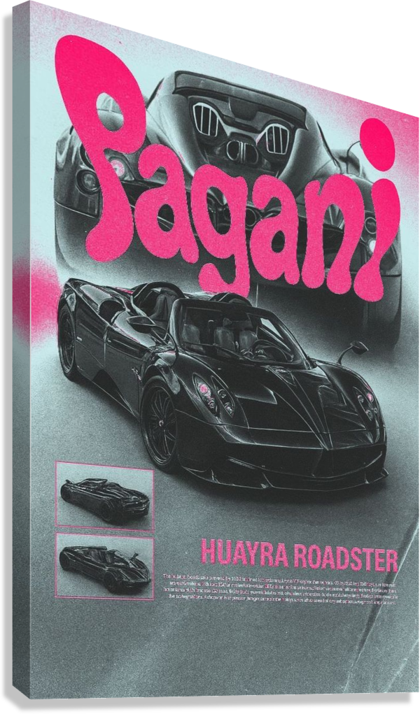 PAGANI HUAYRA ROADSTER LUXURY CAR DESIGN SUPERCAR ART CANVAS POSTER