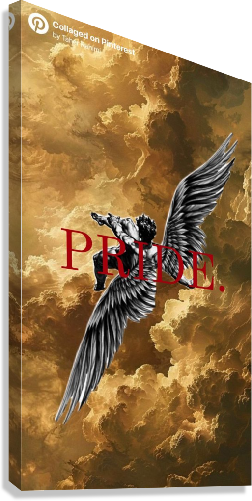 PRIDE ANGEL BETWEEN HEAVEN AND FALL MYTHOLOGICAL ART CANVAS POSTER