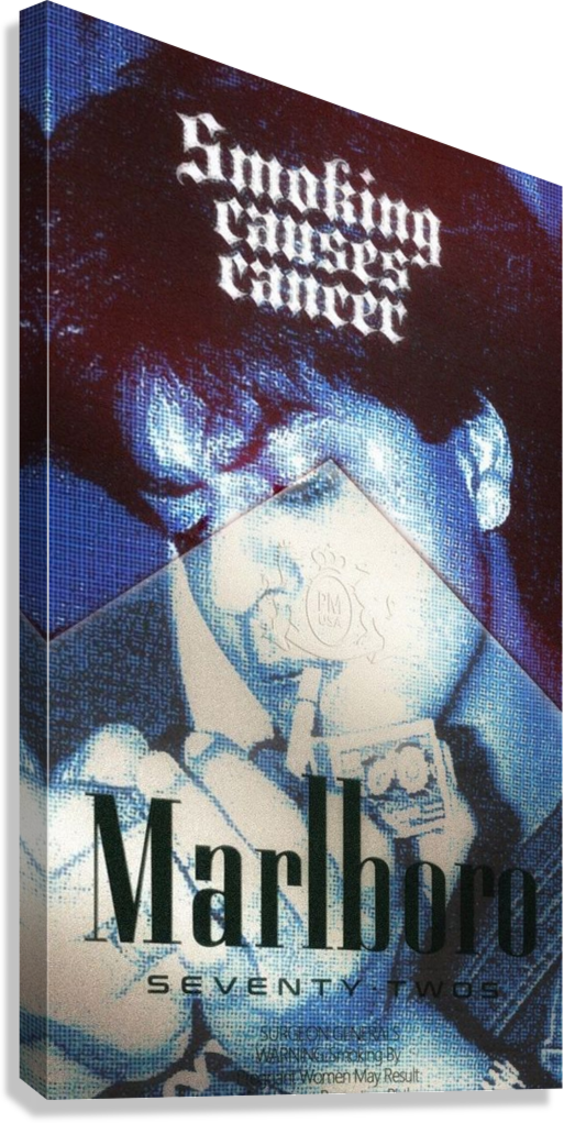 MARLBORO SEVENTY TWO RETRO SMOKING WARNING AESTHETIC CANVAS POSTER