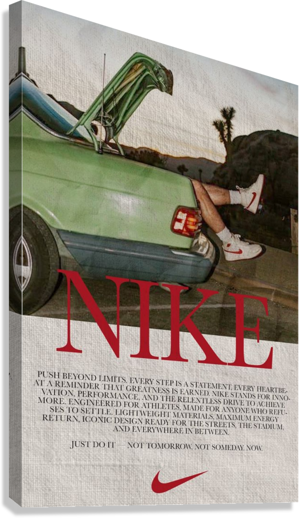 NIKE STREET CULTURE VINTAGE CAR AESTHETIC LIFESTYLE CANVAS POSTER