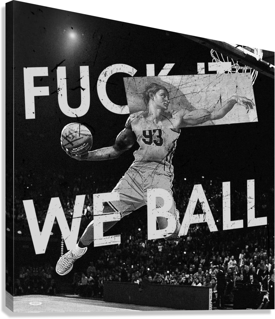 ALL IN NO FEAR WE BALL ELITE ATHLETE MOTIVATION CANVAS POSTER
