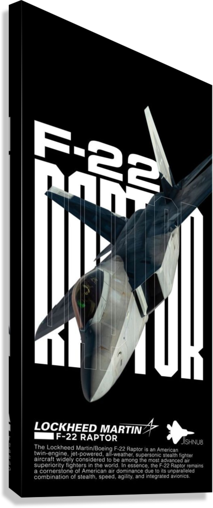 F-22 RAPTOR U.S. AIR FORCE STEALTH POWER SKY SUPERIORITY CANVAS POSTER