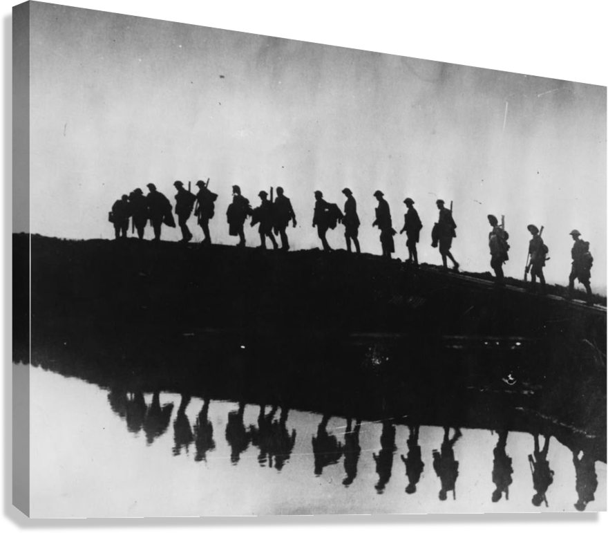 BROTHERS IN ARMS SILENT MARCH THROUGH HISTORY CANVAS POSTER
