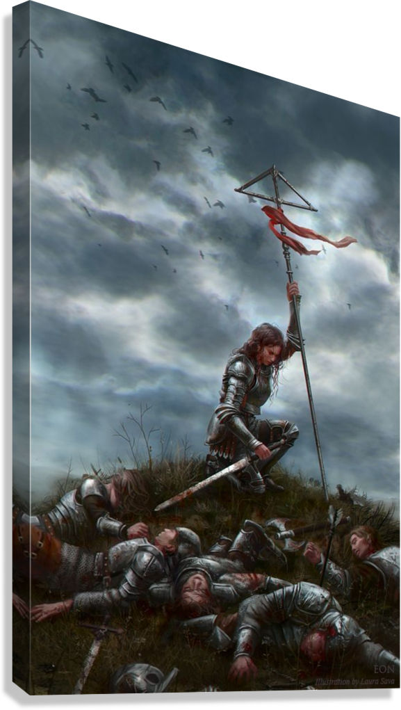 JOAN OF ARC RISING AMONG THE FALLEN MEDIEVAL WAR LEGEND CANVAS POSTER