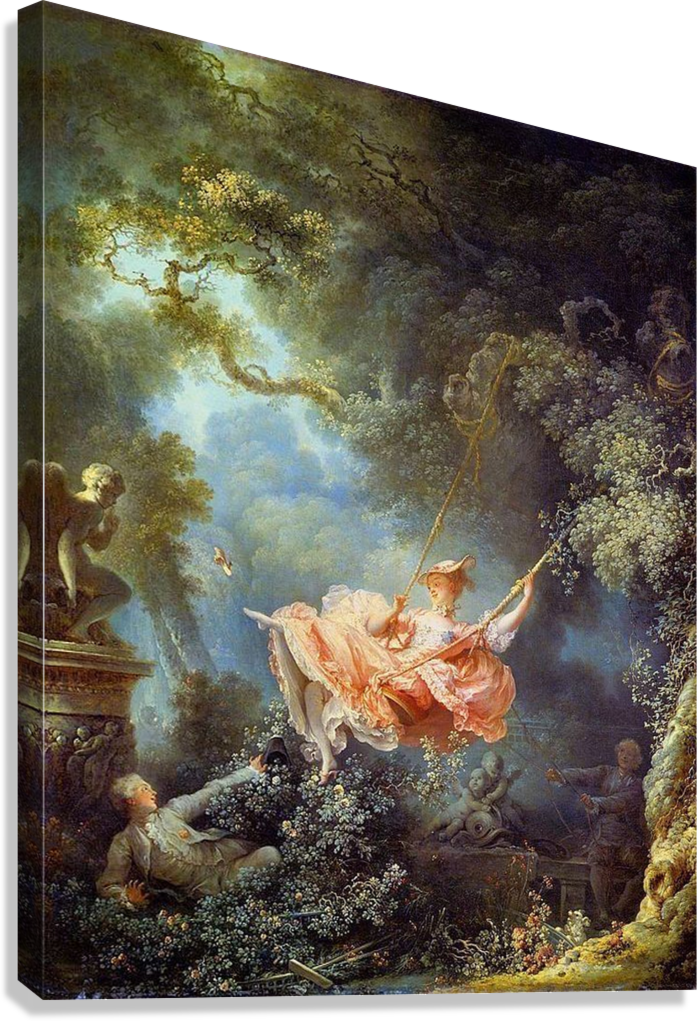 VINTAGE FRENCH GARDEN ROMANCE PLAYFUL ELEGANCE CANVAS POSTER