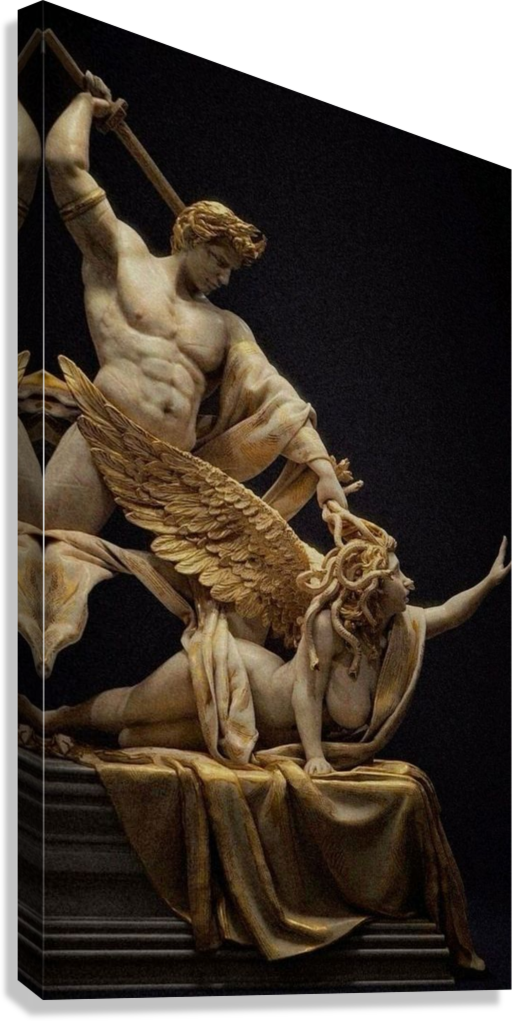 PERSEUS AND MEDUSA MYTHOLOGICAL VICTORY GREEK LEGEND CANVAS POSTER