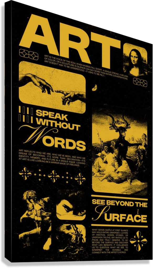 SPEAK WITHOUT WORDS CLASSICAL ART COLLAGE AESTHETIC VINTAGE DESIGN CANVAS POSTER