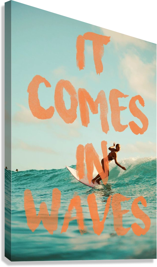 VINTAGE SURFER OCEAN QUOTE CANVAS POSTER