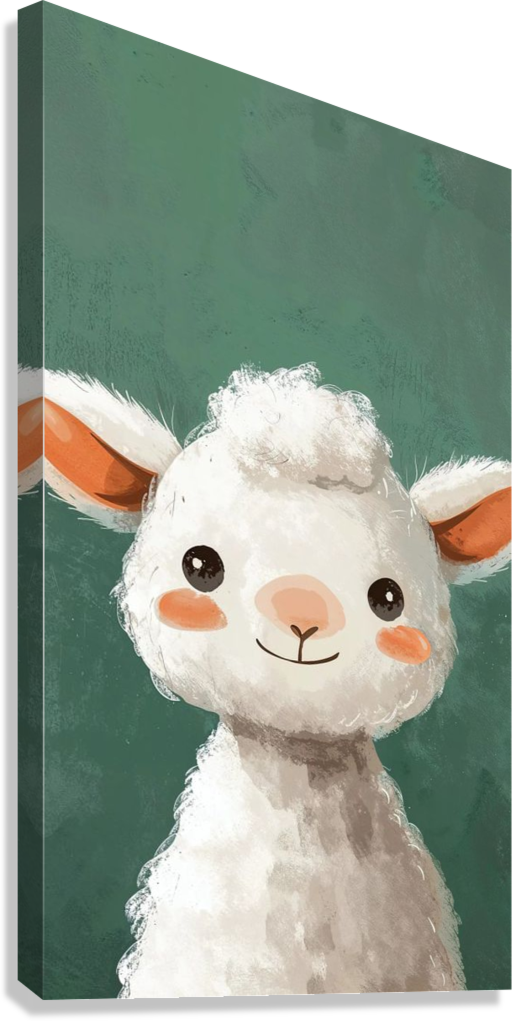 CUTE LAMB NURSERY CANVAS POSTER