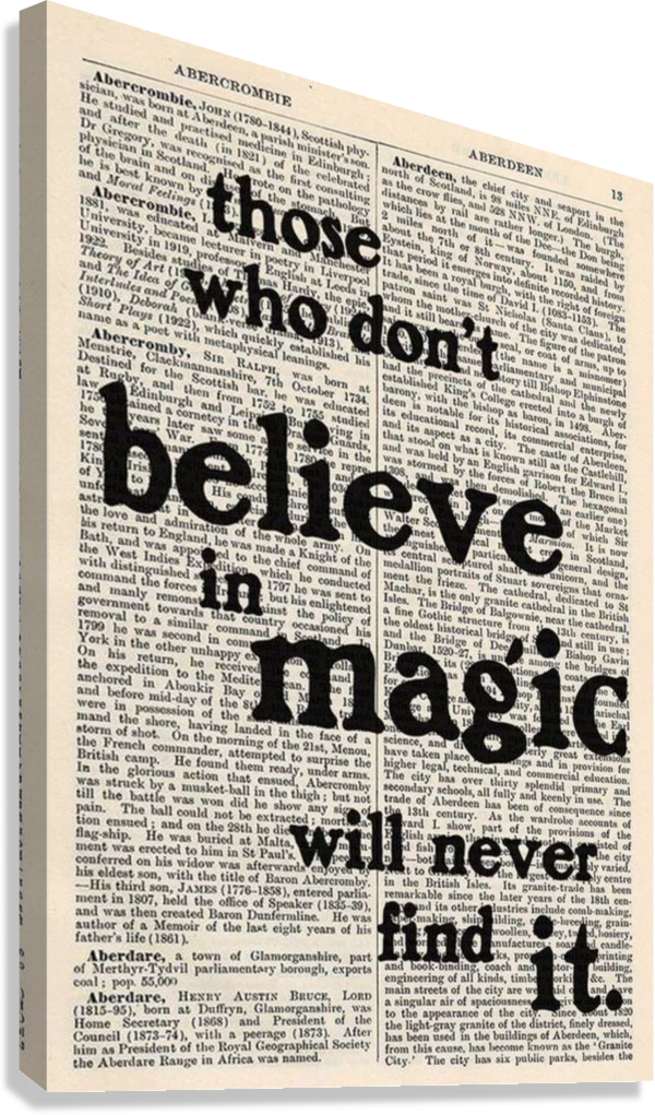 MAGIC EXISTS INSPIRATIONAL QUOTE CANVAS POSTER