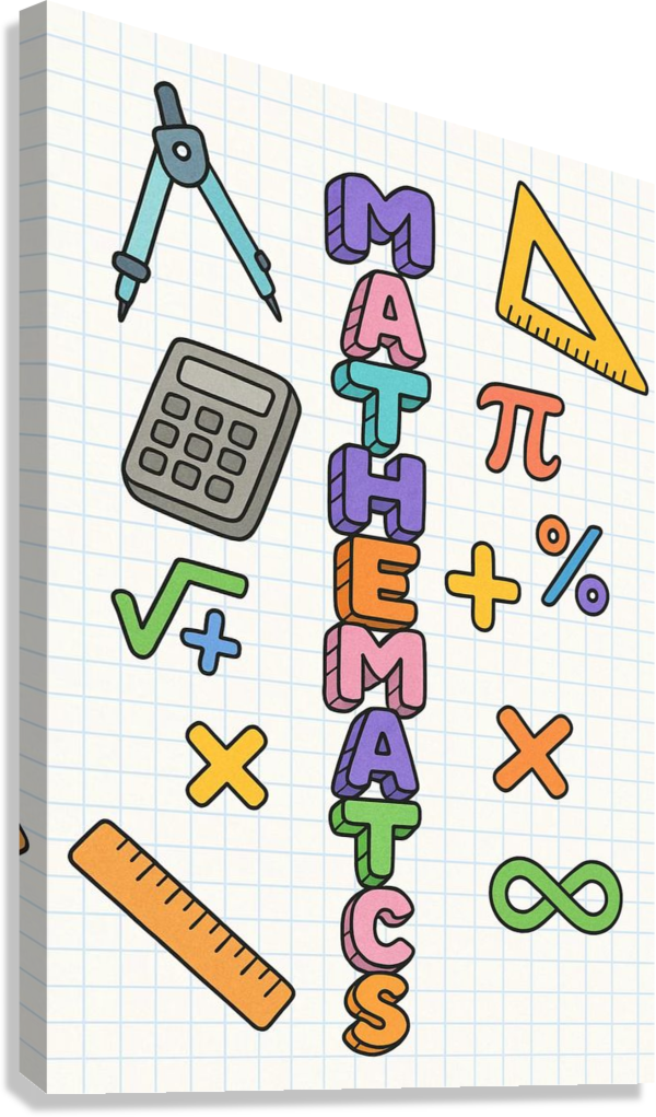 COLORFUL MATHEMATICS CLASSROOM CANVAS POSTER
