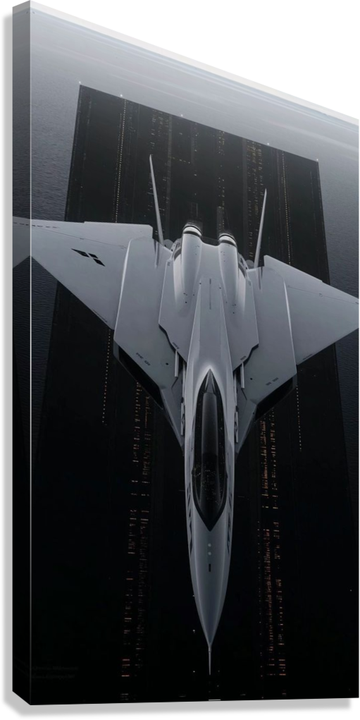STEALTH AIRCRAFT DARK RUNWAY CANVAS POSTER