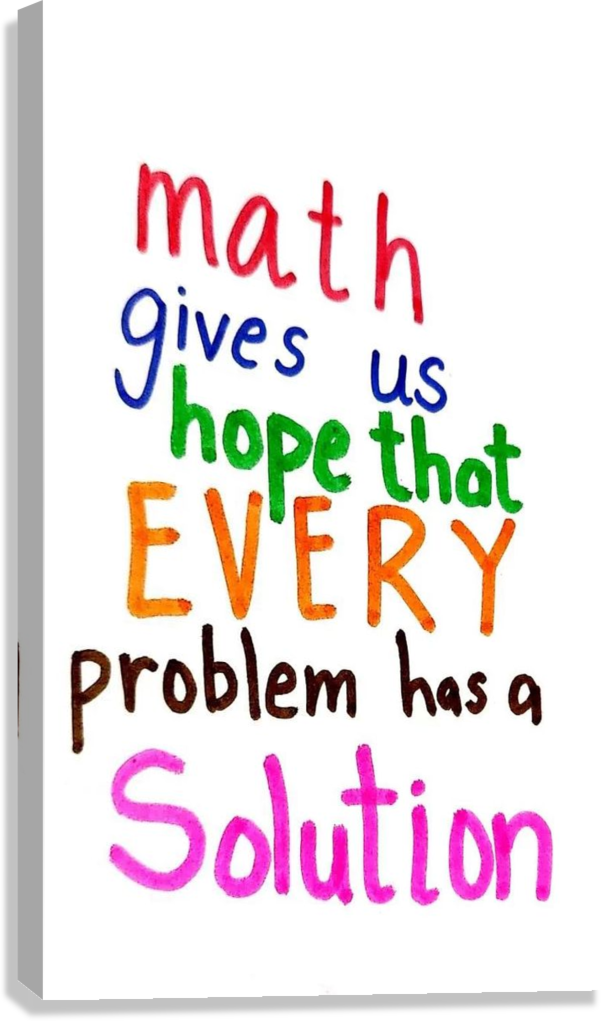 COLORFUL CLASSROOM MATH QUOTE CANVAS POSTER