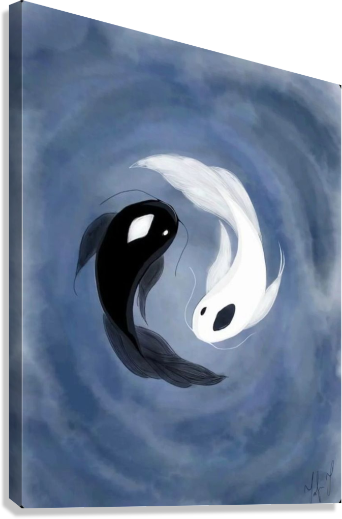 PEACEFUL KOI FISH ABSTRACT CANVAS POSTER
