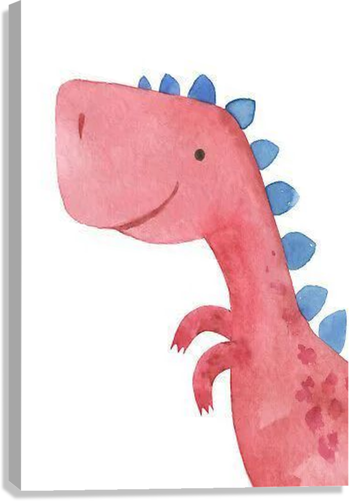 PINK DINOSAUR NURSERY CANVAS POSTER