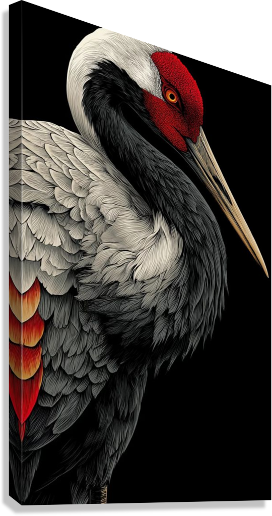 ELEGANT CRANE DARK AESTHETIC CANVAS POSTER
