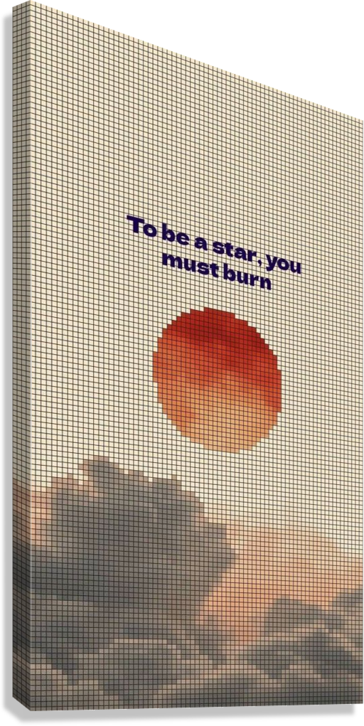 PIXEL SUNSET MOTIVATIONAL QUOTE CANVAS POSTER