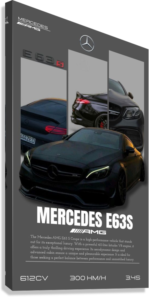 MERCEDES E63S AMG COUPE CANVAS POSTER
