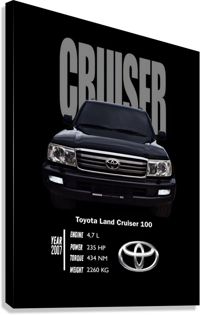 BLACK TOYOTA CRUISER AUTOMOTIVE CANVAS POSTER