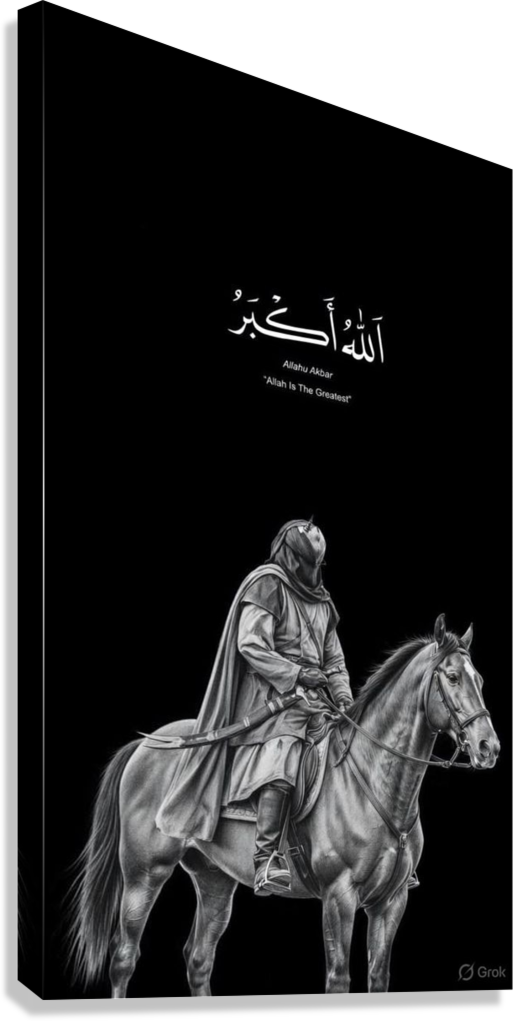 ALLAHU AKBAR HORSEMAN ISLAMIC CANVAS POSTER