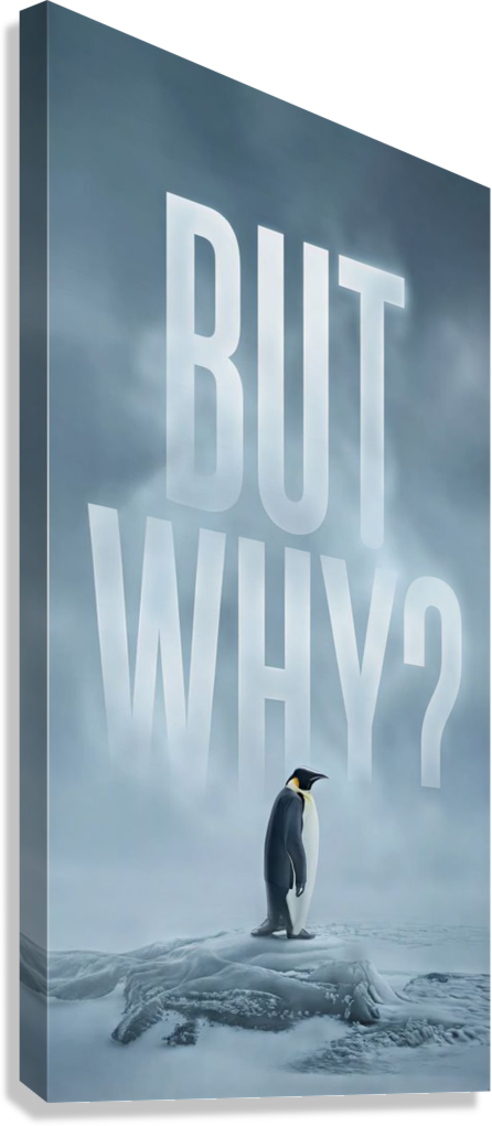EXISTENTIAL PENGUIN SNOW CANVAS POSTER