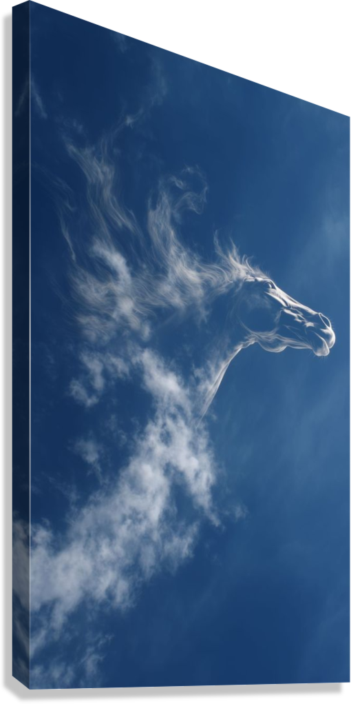 BLUE SKY HORSE CANVAS POSTER