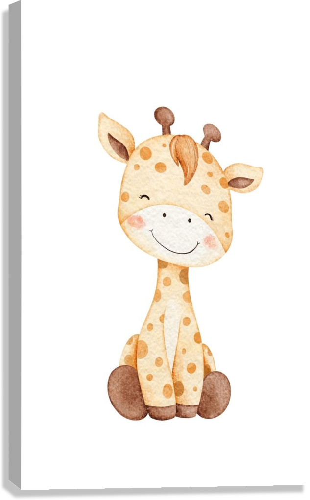 CUTE BABY GIRAFFE CANVAS POSTER