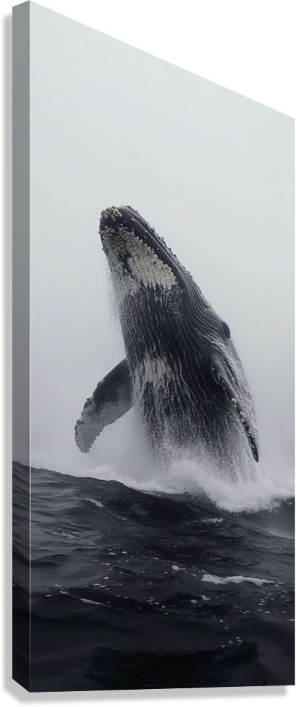 HUMPBACK WHALE SPLASH CANVAS POSTER