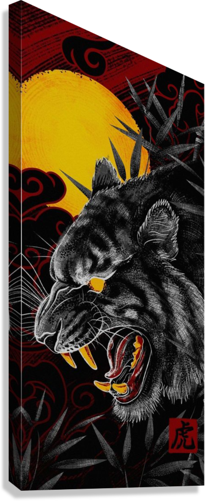 BLACK TIGER JAPANESE STYLE CANVAS POSTER