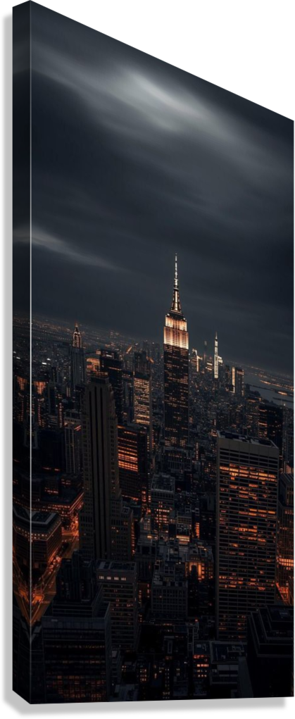 MANHATTAN NIGHT POWER CANVAS POSTER