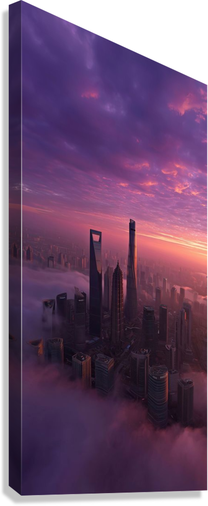 SHANGHAI ABOVE THE CLOUDS CANVAS POSTER