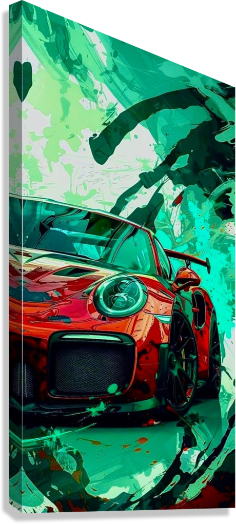 PORSCHE FAST LANE CHAOS CANVAS POSTER