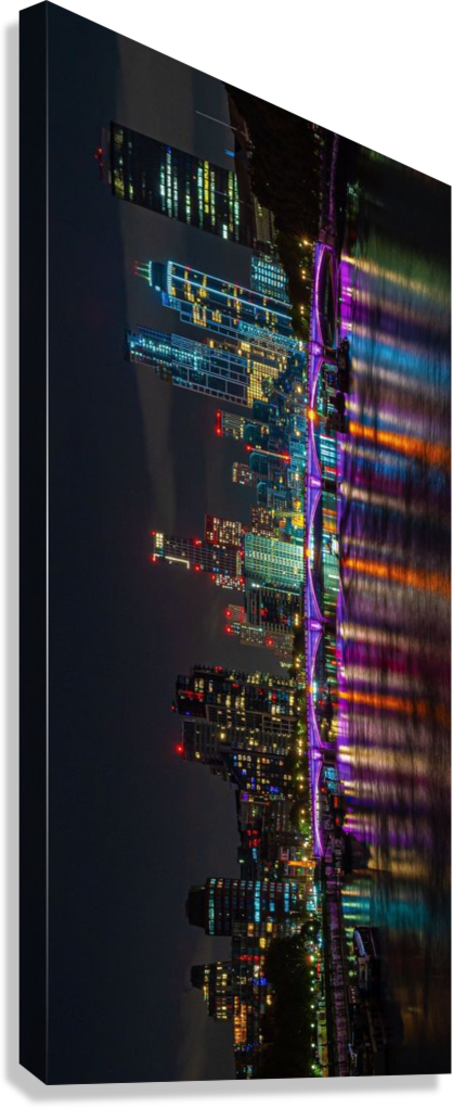 NEON RIVER CITY CANVAS POSTER