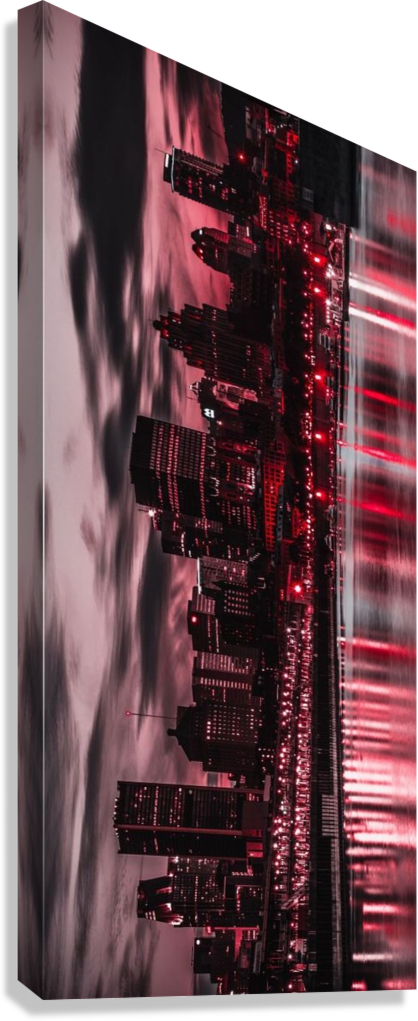 NIGHT LIGHTS IN RED CANVAS POSTER