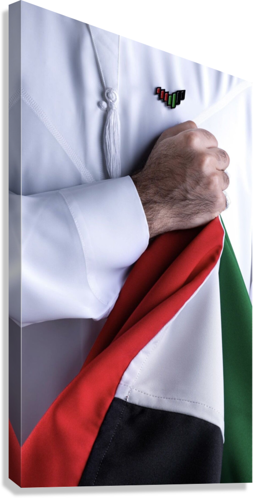 EMIRATI FLAG HONOR CANVAS POSTER