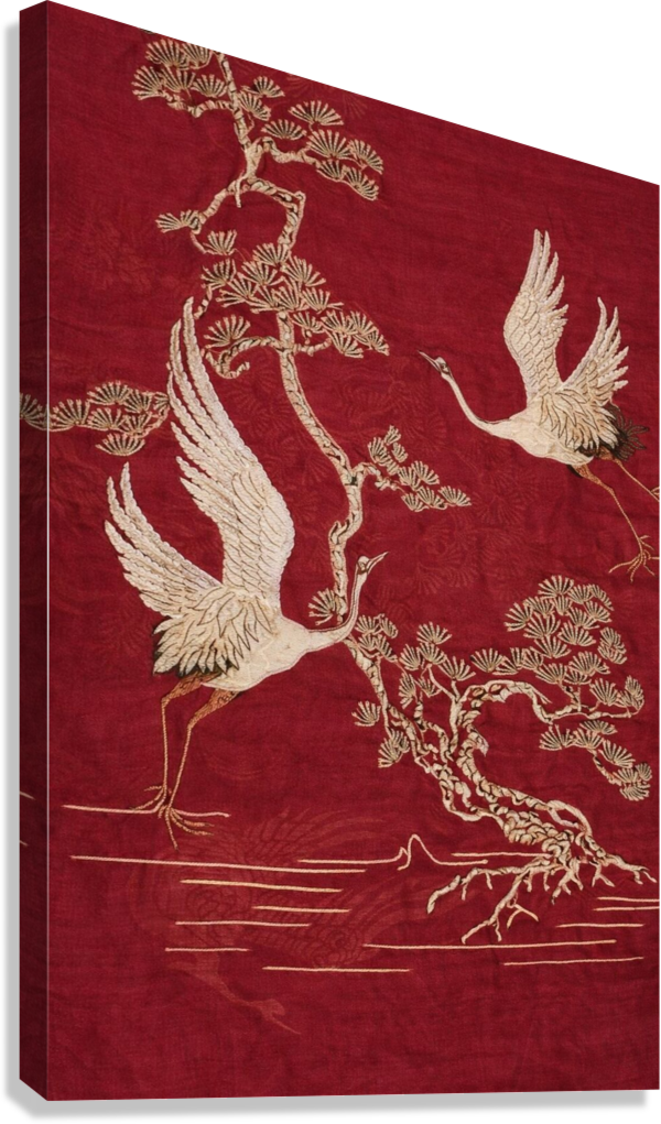JAPANESE HERON BLOOM CANVAS POSTER