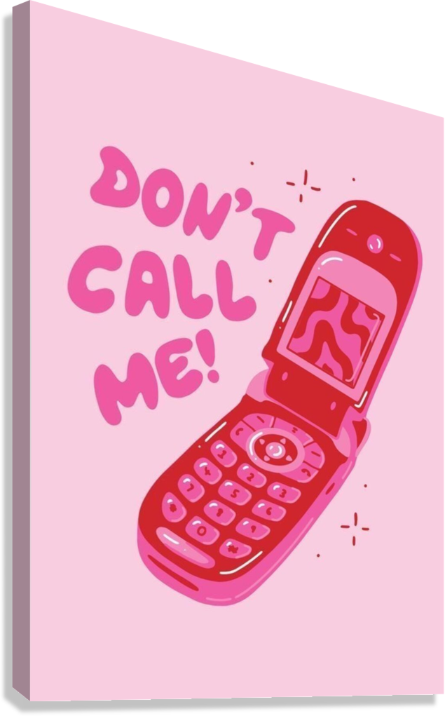 PINK FLIP PHONE ATTITUDE CANVAS POSTER