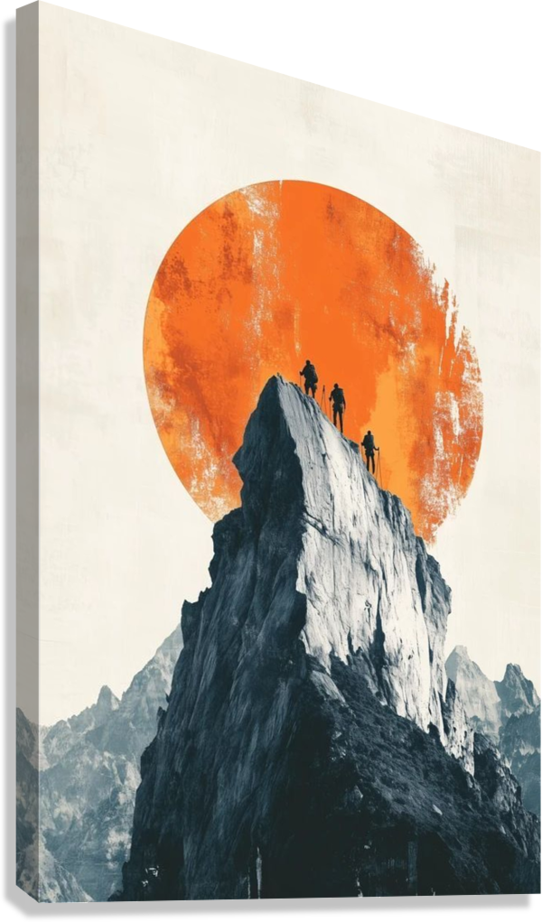ORANGE SUN MOUNTAIN CANVAS POSTER