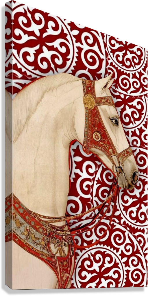 ARABIAN WHITE HORSE CANVAS POSTER