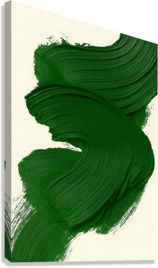DEEP GREEN PAINT STROKE CANVAS POSTER