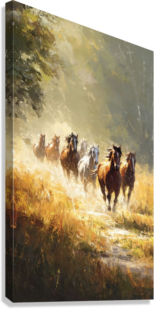 WILD HORSE RUN CANVAS POSTER